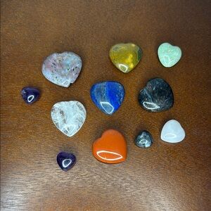 Colorful Heart-Shaped Crystal Gemstone Set